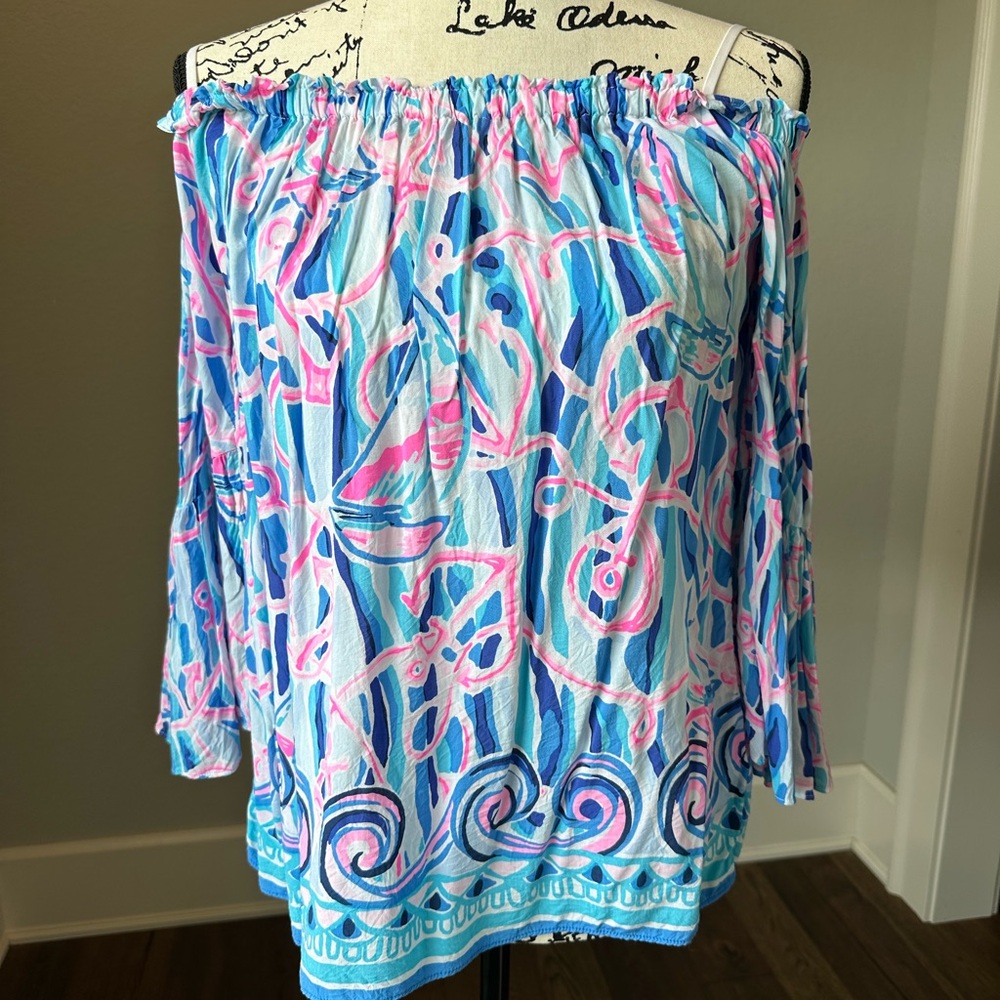 Lilly Pulitzer Pink and Blue Patterned Top